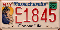 2022 Massachusetts Choose Life specialty plate