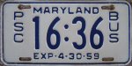 1959 Maryland license plate