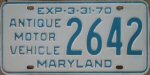 old Maryland license plate