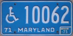 1975 Maryland handicap plate