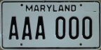 Maryland sample license plate