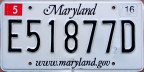 current Maryland license plate