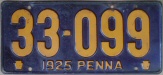 Pennsylvania passenger car plate
