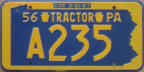 Pennsylvania tractor license plate