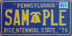 Pennsylvania sample license plate