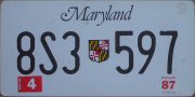 Maryland movie prop 1987 non-passenger (truck?) plate