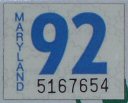 1992 Maryland special interest plate sticker