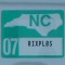 close-up of North Carolina license plate