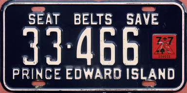 P.E.I. replacing licence plates