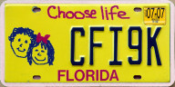 Florida Choose Life specialty plate
