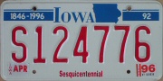 Iowa Sesquicentennial type 1