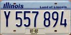 Illinois passenger car license plate