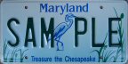 undated sample Maryland Chesapeake gen 1 specialty plate