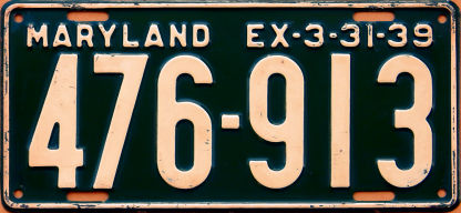 283  Antique car license plates maryland for Touring
