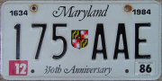 Maryland 350th Anniversary passenger