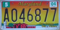 current Maryland license plate