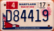 Maryland motorcycle license plate