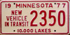 Minnesota new vehicle in transit