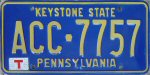 Undated Pennsylvania passenger car plate