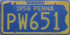 1956 plate using letter W