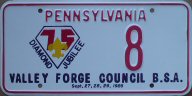 1985 "Valley Forge Council B.S.A." souvenir or special event plate