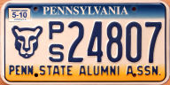 2010 Penn State Alumni Assn. org plate