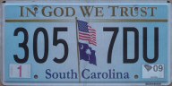 flat South Carolina In God We Trust