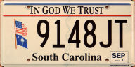 white background South Carolina In God We Trust