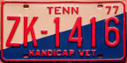 1977 U.S. license plate