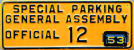 1953 General Assembly parking permit