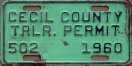 1960 Cecil County trailer permit