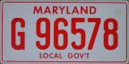 movie prop 1976-1980 Maryland local government plate